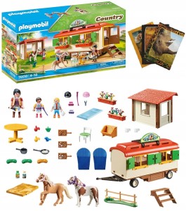 PLAYMOBIL 70510 KEMPING Z KUCYKAMI I PRZYCZEPĄ + GRATIS ZESZYT