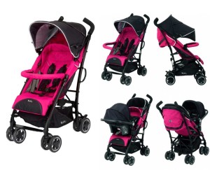 WÓZEK SPACERÓWKA MAGIC CITY'N MOVE KIDDY TRAVEL PINK BLACK