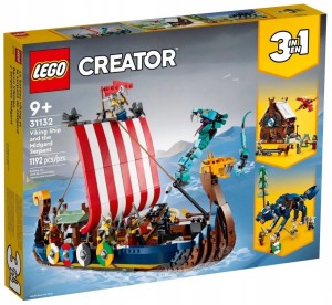 LEGO Creator 3 w 1 31132 Statek wikingów i wąż z Midgardu
