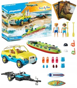 PLAYMOBIL 70436 AUTO Z PRZYCZEPĄ NA PONTON JEEP + GRATIS ZESZYT