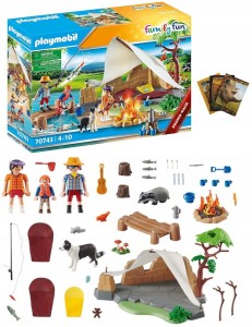 PLAYMOBIL 70743 Rodzina na kempingu Family Fun + Gratis Zeszyt