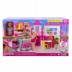 BARBIE RESTAURACJA GRILL KUCHNIA + LALKA zestaw
