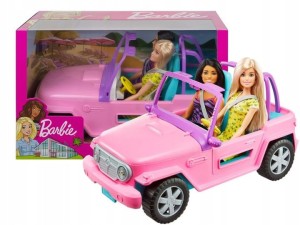 MATTEL Barbie auto terenowe + 2 lalki GVK02