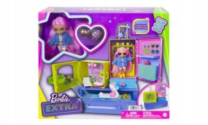 BARBIE EXTRA MINIS zestaw LALKA ZWIERZĄTKA + AKC