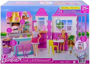 BARBIE RESTAURACJA GRILL KUCHNIA duży zestaw