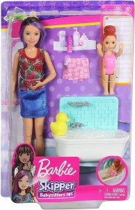 BARBIE LALKA OPIEKUNKA SKIPPER BOBAS Z WANNĄ FXH05