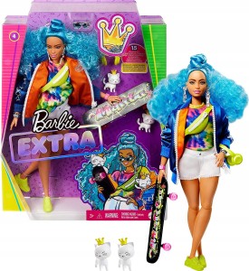 LALKA BARBIE EXTRA lalka + 2 kotki + akcesoria
