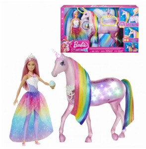 Mattel FXT26 Lalka Barbie Jednorożec Magia świateł