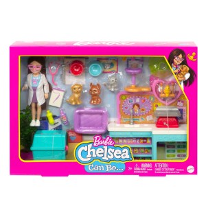 LALKA BARBIE z akcesoriami Mattel Chelsea Can Be ZESTAW WETERYNARZ HGT12