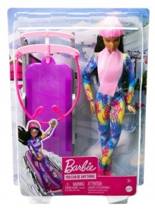 MATTEL BARBIE HGM74 LALKA Zimowa Z Sankami