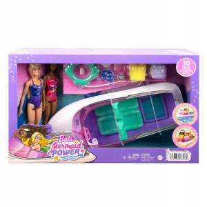 MATTEL BARBIE MERMAID POWER ZESTAW 2 LALKI MOTORÓWKA HJK58