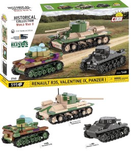 Klocki Cobi 2740 zestaw 3 czołgów Renault R35 - Valentine IX - Panzer I
