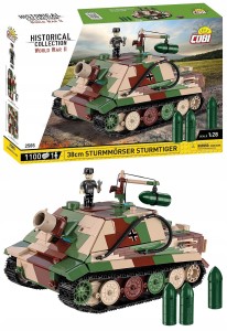 KLOCKI COBI 2585 czołg STURMMORSER TIGER STURMTIGER HC WW2 Działo pancerne