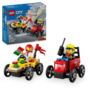 LEGO CITY 60458 Zestaw wyścigówek: pizza kontra wóz strażacki