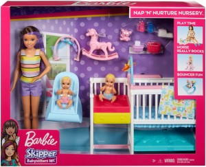 Barbie Skipper Opieka nad maluszkiem GFL38 Mattel lalka, 2 bobasy akcesoria