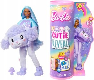 BARBIE CUTIE REVEAL LALKA PIESEK PUDEL PRZEBRANIE + 10 NIESPODZIANEK TUBA