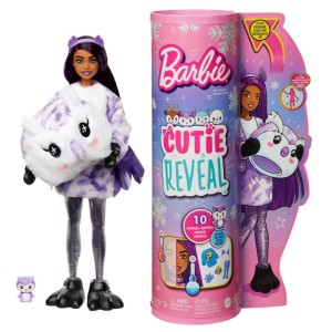 BARBIE LALKA CUTIE REVEAL WINTER ZIMOWA + 10 NIESPODZIANEK PRZEBRANIE SOWA