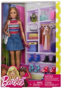 BARBIE LALKA Z GARDEROBĄ FVJ42 MATTEL
