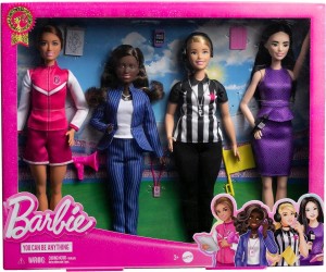 BARBIE ZESTAW 4 LALEK Z PROFESJAMI POWIĄZANYMI ZE SPORTEM + 9 akc HKT80