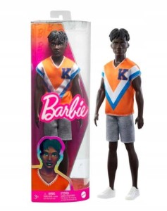 BARBIE Fashionistas Ken pomarańczowa koszulka HPF79