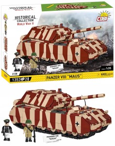 Klocki COBI 3138 Czołg Panzer VIII Maus Wersja 2025 r. nowy kamuflaż