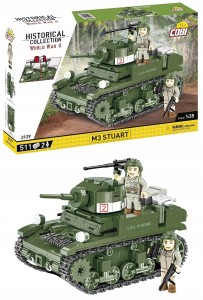 Klocki Cobi czołg 3129 M3 Stuart amerykański czołg lekki 2 figurki 2w1