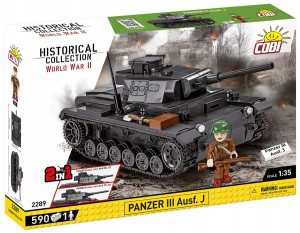 KLOCKI COBI 2289 CZOŁG PANZER III AUSF.J WOJSKOWY 2W1 FIGURKA WOJSKO ARMIA