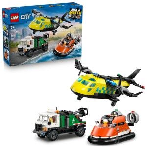 LEGO CITY 60505 ZESTAW Z SAMOLOTEM, CIĘŻARÓWKĄ SERWISOWĄ I PODUSZKOWCEM