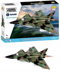 KLOCKI COBI 5911 SAMOLOT Myśliwiec Saab AJS37 Viggen ARMED FORCES 911el.