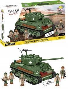 Klocki COBI 3118 Amerykański Czołg SHERMAN M4A2E8(76) 5 FIGUREK W ZESTAWIE!